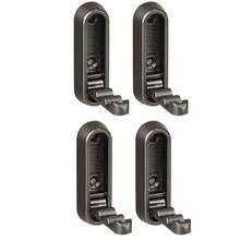 4个可折叠隐形挂钩，锌合金材质，浴室墙钩，可伸缩，适用于衣柜、围巾、帽子、睡袍、钥匙、钱包、包包等，简约风格