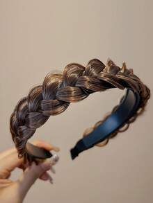 Handmade Fishtail Braid Wig Headband, Suitable For Women And Girls For Daily Wear, Conceals Hairline, Enriches Styling, Hair Accessory Gift (Hair Colors: Black, Light Brown, Dark Brown, Brownish Black)