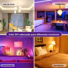 Foco LED inteligente WiFi de 9W RGB+CCT con cambio de color y regulación de brillo, compatible con Alexa / Asistente , base E26, control remoto por APP móvil - 1 pieza - Ver 5