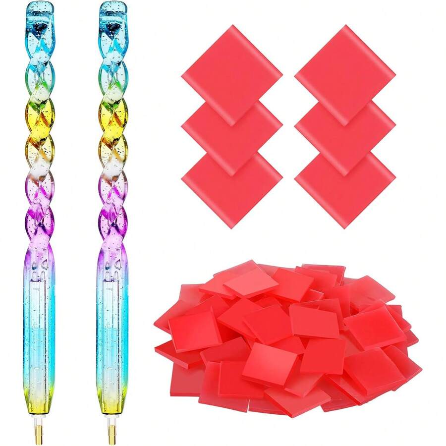 Herramienta de bolígrafo para pintura de diamantes 5D DIY, bordado de diamantes, punto de cruz, herramientas de bolígrafo de piedras rhinestone de colores - Multicolor - Ver 1