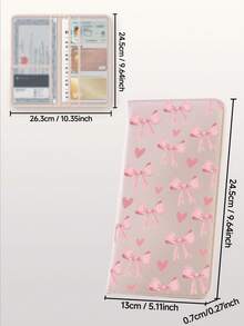 Pink Bow Design Multi-Functional File Storage Pouch, Suitable For Car And Daily Use, Can Store Driver's License, Insurance, Passport And Various Cards. This Important Document Storage Pouch Is An Ideal Gift For Car, Truck, Motorcycle And Trailer Owners, Also Suitable As A Birthday Or New Year Gift. - Multicolor - View 11