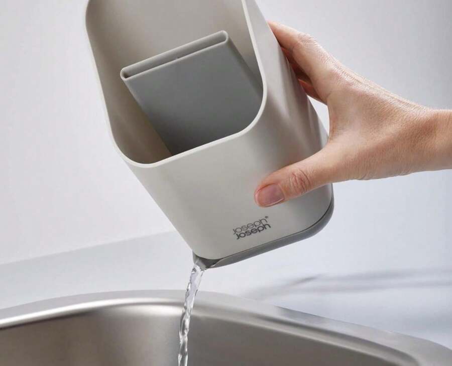 Joseph Joseph Duo Kitchen Sink Cutlery Drainer With Knife Slot, Kitchen Sink Drying Rack Cutlery Organizer, Grey - Màu A - Xem 1