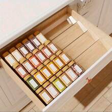 مجموعة/قطعة واحدة صندوق تخزين مستحضرات التجميل متعدد الوظائف من الاكريليك، صينية، رف توابل، منظم خزانة، رف تخزين قابل للطي للمطبخ. منظم أدراج التوابل - قابل للتوسيع، من الاكريليك، أدراج المطبخ، رف برطمانات التوابل، خزائن، المخزن (البرطمانات غير مشمولة) - مشاهدة 5