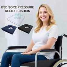 Gel Memory Foam Wheelchair Seat CushionBed Sore Cushions For Butt Pressure Sore And Ulcer Pain Relieves Sciatica AndCoccyx Pain Bedsore Pressure Relief Pillow Washable-Cover Black.Cushion - màu đen - Xem 3