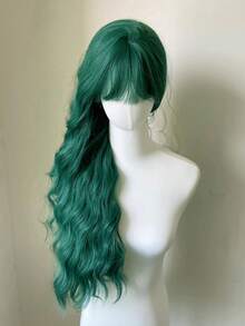 26英寸魅力波浪长假发 - 合成纤维女士假发，适合日常佩戴、度假和角色扮演。 - 綠色 - 查看 5
