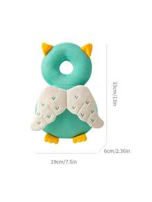 1pc Cartoon Green Owl Anti-Fall Pad, Breathable Baby Anti-Fall Pillow, Baby Learning To Walk Head Protection Hat, Baby Cartoon Pig Anti-Fall Protection Pillow, Baby Walking Anti-Fall Hat And Pillow Pad