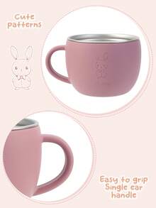 1pc Personalized Customization Name And Pattern Deboss Silicone Single Handle Cup Stainless Steel Inside Children Tableware Kids Mug