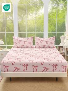 1 pieza Protector de colchón suave y cómodo, sábana ajustable, juego de ropa de cama, patrón de lazo, adecuado para camas individuales, dobles, queen, king, decoración del hogar, lavable, también se ajusta a sofás, regalo del Día de San Valentín - Multicolor - Ver 12