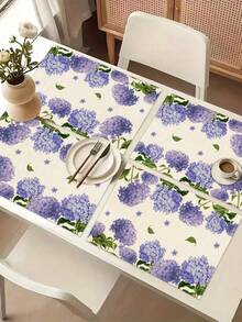 1pc Floral Pattern Table Runner/Placemat, Suitable For Holidays, Parties, Birthdays, Dinners, Kitchen & Dining Room Decor, All Season Home Textile Decoration - Multicolor - View 19