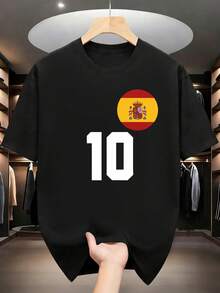 2026 Tshirt My And Best & MVP Player In My Mind Is In Number 1 Spain Soccer Tshirt Fashional Graphic Tops Black Round Neck Couple Tee Outfits Men-Shirt - 黑色 1pcs MEN2 - 查看 8