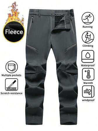 Pantalones cargo tácticos para hombres, resistentes a los arañazos, repelentes al agua, con forro polar cálido, pantalones duraderos para trabajo y uso en exteriores, trekking y aventura en invierno