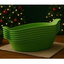 Kit Of 5 Small Boat-Shaped Snacks Portions For Bar/Restaurant, Plastic - 綠色 - 查看 1