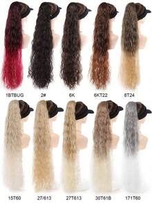 Culry Ponytail Extension, 36" Long Lightweight Full Natural Synthetic Curly Drawstring Ponytail Fake Pony Tail Multi Layered Soft Clip In Hair Extensions Ponytail Synthetic Hairpiece For Women - Multicolor - View 4