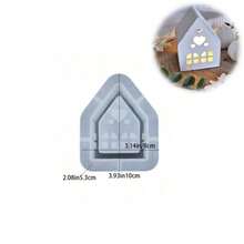 قالب راتنج DIY لحامل شمعة بشكل بيت الحب، قالب جص أو إسمنت بشكل بيت حب مجوف مع نافذة، قالب طين مناسب لديكور المنزل والتخزين وهدايا عيد الحب وخلق أجواء الأعياد، قابل لإعادة الاستخدام، سهل الفك - أبيض - مشاهدة 2