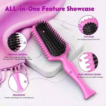 Curly Hair Brush Volume Curly Defining Brush Effortlessly Detangling Shaping And Styling Curls, Curl Brushes Suitable All Wet Or Dry Hair Types, Gifts Idea Women And Men Red - 玫瑰紅 - 查看 6