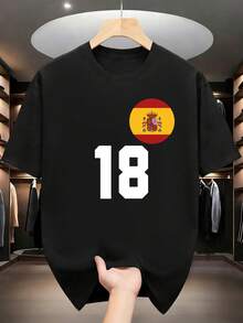 2026 Tshirt My And Best & MVP Player In My Mind Is In Number 1 Spain Soccer Tshirt Fashional Graphic Tops Black Round Neck Couple Tee Outfits Men-Shirt - 黑色 1pcs MEN10 - 查看 1