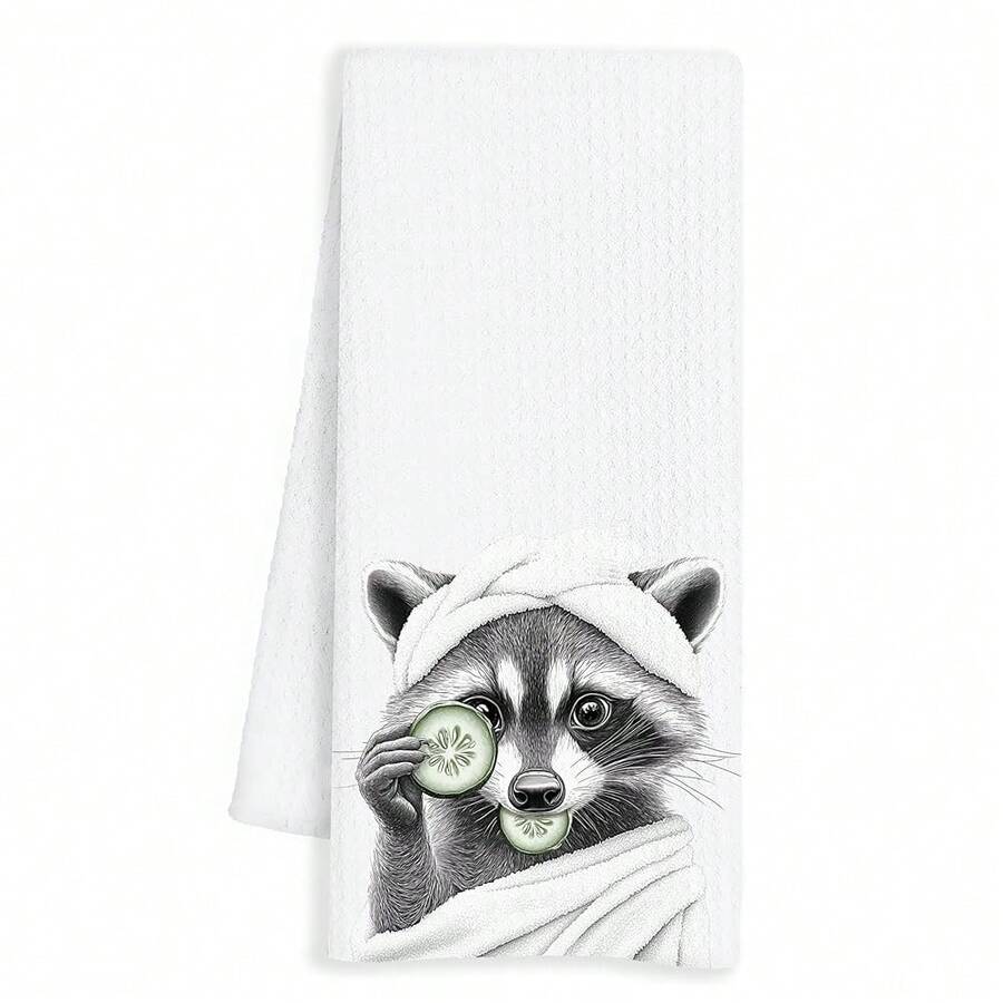 Cute Animal Bathroom Towels - Raccoon Gifts For Lovers,  & Adults - 16x24 Inch Hand Decor - 浣熊2 - 查看 1