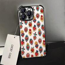 1pcs Sacred Heart Pattern Phone Case Compatible with Apple Phone17 16 15 14 13 12 11 ProMax Silicone Antidrop Phone Case Vintage Girlish Style Cute Fashion Can Be Given To A Lover Can Be Given To Friends - Negro - Ver 4