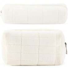 ZLFSRQ 2Pcs Pencil Case Cute Pencil Pouch For Teens Pl 11ush Makeup Bag Travel Cosmetic Bag Set White Makeup Pouches Purse Preppy Zippered Toiletry Bags Organizer  Zipper Skincare Storage Organizer - BH-Pl 11ush2件式混合白色 - 查看 2