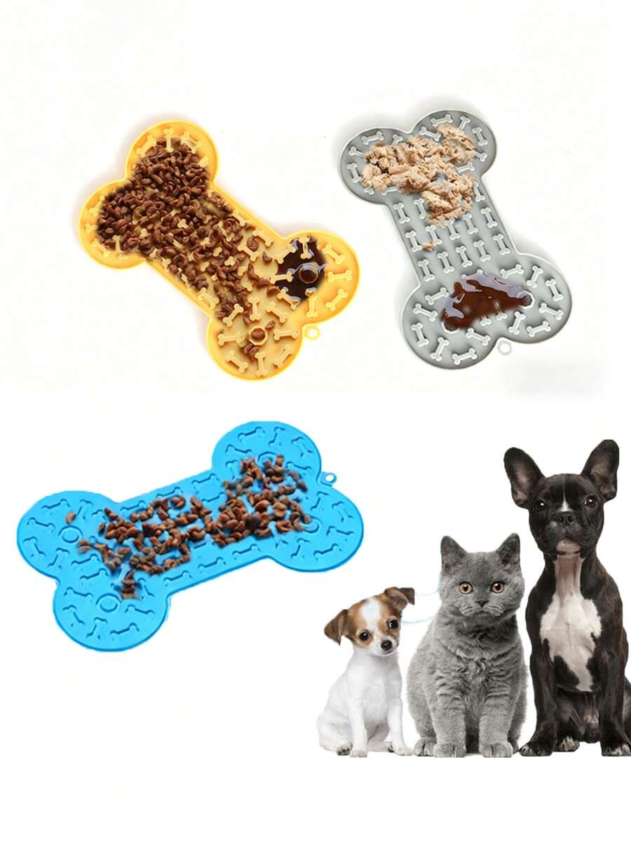 Dog Licking Mat, Dog Food Mat, Anti-Slip Silicone Dog Bowl Mat, Thickened Pet Feeding Mat, Waterproof Cat Feeding Mat, Silicone Slow Feeder Bowl Mat With Suction Cup, Dog Training Mat - 200ml - View 1