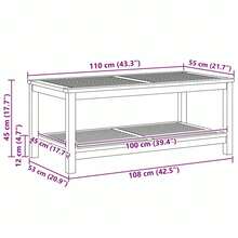 vidaXL Mesa de centro marrón 110 x 55 x 45 cm madera de acacia macizo - Marrón - Ver 9