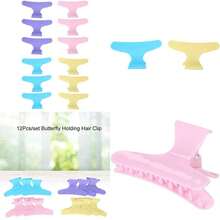 12 Unids/Set Pinzas Para El Cabello Coloridas, Pinza Para El Cabello Con Mariposa, Pinzas Para La Sección Del Cabello, Herramienta de PeluqueríA Colorida (Pinza de pelo de colores)(default) - Multicolor - Ver 1