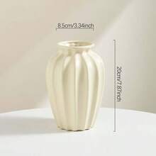 1pc Handmade Nordic-Style Ceramic Vase Embodies Modern Nordic And Bohemian Aesthetics, Showcasing Minimalist Beauty And Bringing A Luxurious Atmosphere To Home Decor. It's An Excellent Decorative Piece, Perfect For Placement In Living Rooms, Bedrooms, Bathrooms, And Other Spaces. It Can Also Be Used To Grow Hydroponic Plants Or Display Dried/Fresh Flowers, Making It An Ideal Gift For Festivals, Weddings, And Other Celebrations. - Multicolor - View 12