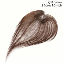 Single Hairpiece With Fringe, Suitable For Ladies - 360° 3D Coverage, Suitable For Sparse Hair, 4x6 Straight Hairpiece, Black Brown Natural Style, Fullness And Density, Comfortable Clip Design, Suitable For All Women - 棕色 - 查看 1