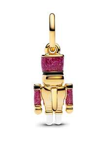 1pc Fashionable Delicate Gold Series Horse Shoe, Nutcracker, Red Rose, Family Bead Pendant Versatile DIY Bracelet Necklace Gift - Yellow Gold - View 5