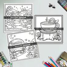 (Upgraded Deluxe Edition, Thicker Paper, 20.5*20.5cm) "A Fairy Cottage Cozy Fantasy Coloring Book: 22 Relaxing Pages", Suitable For Couples And Families, Suitable For Parties, Valentine's Day, Birthdays And Other Holidays. Painting And Learning Supplies, 22 Pages, Book, Coloring Book, Learning Supplies, School, Christmas, Halloween, Birthday, Back To School Gift, Coloring Book - Single Piece - View 5