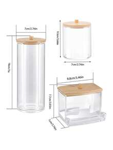 Bathroom Vanity Swab Storage Box, Transparent Plastic Medicine Container, Bathroom Accessory Set, Storage Box Organizer, Can Store Swabs, Balls, Pads, Dental Floss Picks, Etc. - Multicolor - View 12