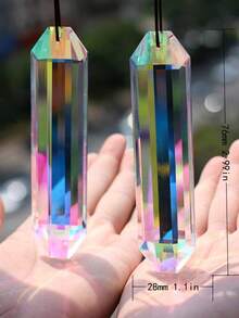A 120MM Hexagonal Long Rainbow-Colored Crystal Garden Hanging Sunshade Decorative Pendant With Seven-Color Multi-Faceted Reflection, Suitable For Balcony, Courtyard And Garden Decoration All Year Round - Multicolor - View 8