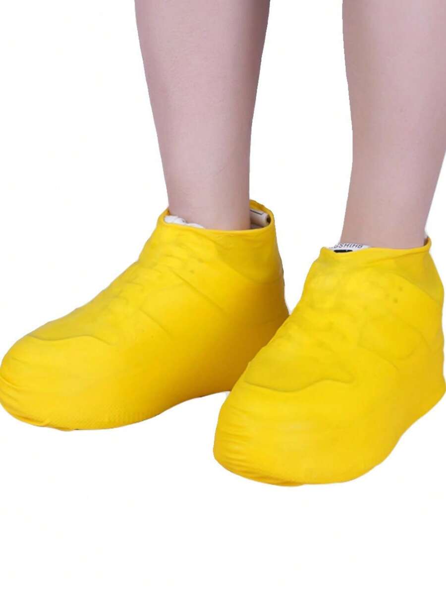 1 Pair Thick Latex Shoe Covers, Waterproof Silicone Shoe Covers, Anti-Slip Outdoor Shoe Covers - Multicolor - View 1