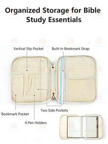Bible Cover For Women, Large Quilted Case With Handle, Durable Bag And Carrying Case For Girls, Study Supplies Accessories, Christian Gift For Women, Bible Cover Soft Zippered Carrying Case For Men Women Church Bag Book Holder Religious Gift - Nhiều màu - Xem 4