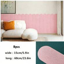 6片装柔软可重复使用自粘墙贴 - 经典设计，浅蓝色、黄色、深灰色乙烯基材质，适用于卧室和青少年房间 - 彩色 - 查看 13