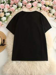 1Pc  Off To See The Wizard Wizard Of Oz Women'S T-Shirt |   Nostalgic Vibe Red Ruby Slippers Print, Comfortable All-Season, Crew Neck, Regular Fit, Slight Stretch Fabric   Women's Graphic Round Neck Short Sleeve Tee, Valentine St. Patrick Easter Theme, Casual Daily Wear - màu đen - Xem 2