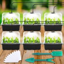 1/2/4/5/6pcs Plant Seed Starter Tray Kit, Includes Plant Growth Lamp, Seedling Trays, Humidity Dome & Base, Indoor Mini Greenhouse For Seed Germination And Seedling Cultivation (Each Tray Has 12 Cells) - Black - View 9