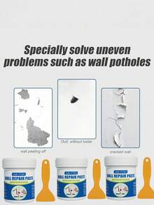 墙面修补膏，遮盖污渍，修补剥落油漆，防水墙面漆裂缝填充剂，配有小刮刀，方便使用。 - 藍白色 - 查看 6