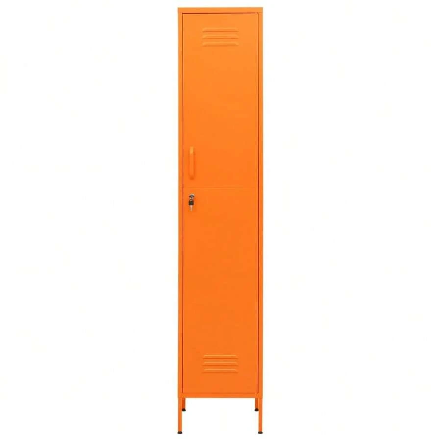 vidaXL Armario de madera naranja 35x46x180 cm acier - Naranja - Ver 1