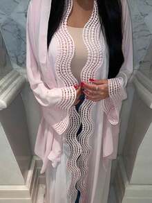 Spring/Summer Women's Elegant Long Robe Cardigan, 1 Piece Outerwear, Casual Wear, New Style - Pink - View 2
