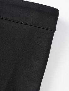 Women's Spring Summer Capri Pants Low Waist Solid Color/Dot Print Slim Fit Cropped Trousers - Black - View 9