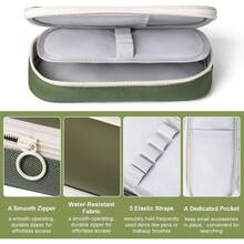 Big Capacity Waterproof Pencil Case, Sturdy Stationery Pen Bag For Students Teens Adults (Green) - 綠色 - 查看 6