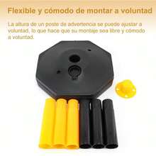 Paquete de 6 conos delimitadores de tráfico con base rellenable, barrera deseguridad de plástico ajustable con cadena de plástico de 39,4 pies, poste de control de multitudes para exteriores e interiores para el control del tráfico y la señalización. - amarillo y negro - Ver 5