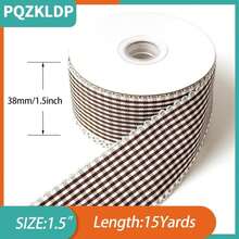 PQZKLDP 15 Inch Gingham Ribbon - 15 Yards Plaid Checked Polyester Ribbon For Gift Wrapping, Flower Bouquets, Wreaths, Christmas Decor, Wedding &Amp; Party Crafts (Red, 15in*15yds) - ColorB - 查看 2