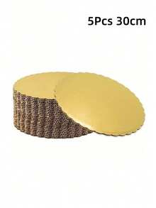 5/10pcs Gold Round Cake Boards, Sturdy & Grease-Proof, Ideal For Wedding, Birthday Party, Holiday Cake Decorating And Display, Also Suitable For Back To School Season