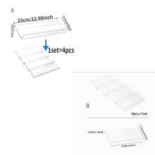 4 Packs Clear Acrylic Stackable Spice Organizer, Kitchen Drawer Countertop Cabinet Storage Tray, Jar Holder (Jars Not Included) - Clear - View 3
