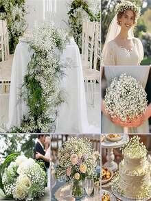 100 bông hoa baby's breath nhân tạo màu trắng, hoa baby's breath giả màu trắng, hoa baby's breath nhân tạo số lượng lớn dùng để trang trí nhà cửa, trang trí bàn, cắm hoa DIY, trang trí đám cưới và tiệc tùng, trang trí sân vườn trong nhà và ngoài trời. - trắng - Xem 3