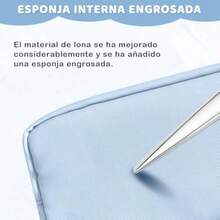 WEWI Estuche para lápices de gran capacidad con 7 compartimentos1 Estuche para Lapices + Regla Notas Adhesivas BolíGrafo Y Clip Estuche con Cordón de Gran Capacidad Morado Resistente Al Agua Lienzo - azul - Ver 5