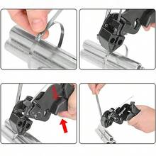 Llave de corbata de acero inoxidable, sujetador, herramienta de corbata, tipo anti-explosión, tipo de apriete, tipo de corte, máquina de bandeo manual, herramienta de autobloqueo - Negro - Ver 6