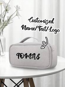 Customizable Digital Accessories Storage Bag, Support Custom Text/Image. Personalized Universal Travel Cable Organizer Bag For Organizing Electronics; Multi-Functional Portable Power Bank Storage Bag, Also Suitable For Phone Cases. - Multicolor - View 3